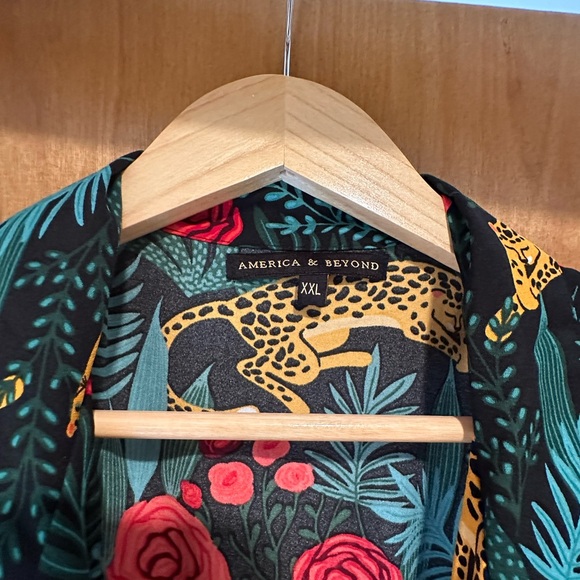 AMERICA & BEYOND ‘Jaguar Paradise’ Black Animal Print Jumpsuit XXL - Picture 3 of 9